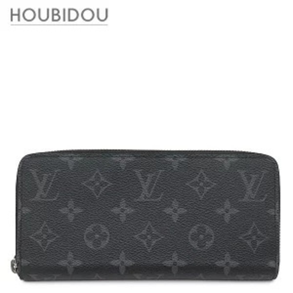 Louis Vuitton Zippy Wallet Horizontal Monogram Eclipse Black Long Round Zipper